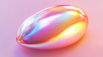 Iridescent Mango with Shiny Chrome Texture