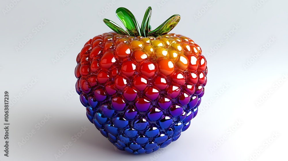 Aufkleber iridescent raspberry with shiny chrome texture