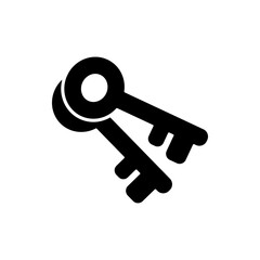 Key simple icon vector. Flat design. White background