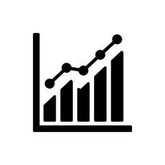 Graph diagram simple icon. Flat design. White background