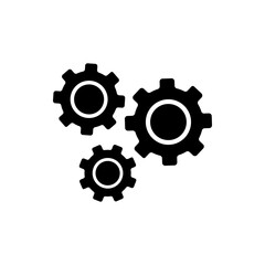Gears simple icon vector. Flat design. White background