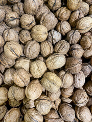 close up of walnuts background 