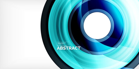 Bright colorful circles with light effects. Abstract background