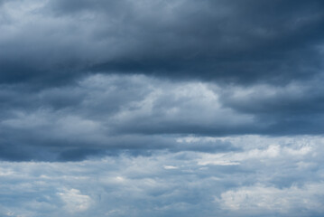 Beautiful dangerous dark clouds, cloudscape before the storm