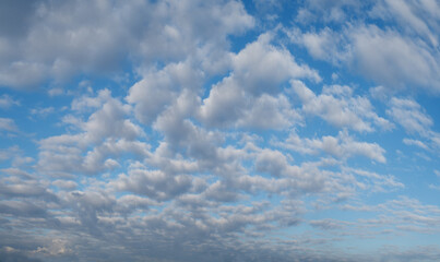 Beautiful cirrus clouds and sunlight. Background. Landscape.