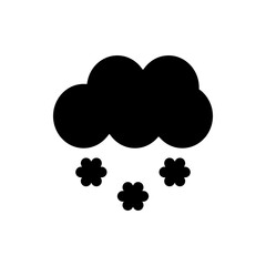 Cloud snow simple icon. Flat design. White background