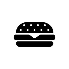 Burger simple icon, vector. Flat design. White background