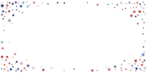 USA flag stars corner background, red and blue stars confetti, starry glitter