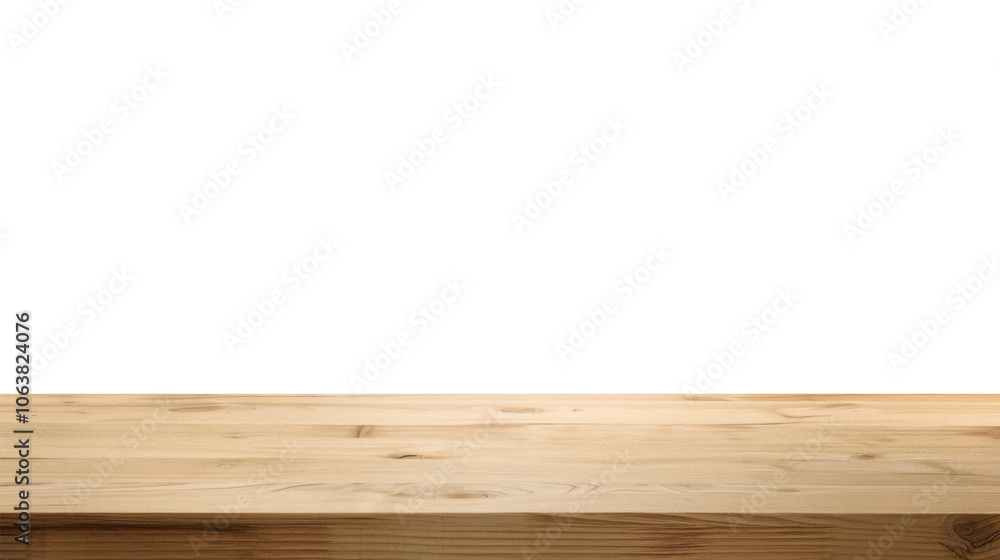 Poster wood table with perspective view. wooden desk isolated on transparent background with top front view