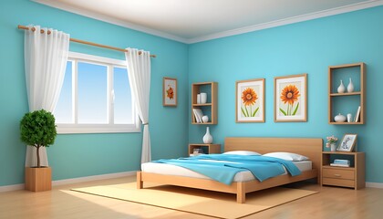 Bright Living Room with Minimalist Decor and Natural Lighting