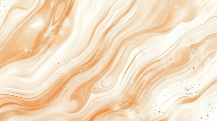 Obraz premium Trendy background showcasing the fluid motion of marbled liquid in apricot and pearl tones, perfect for modern design concepts and creative graphics.
