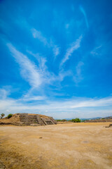 Pyramids and buildings in the archaeological zone of the Atlanteans, in Tula Hidalgo
