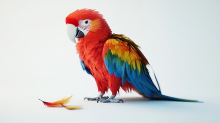 Obraz premium Joyful Parrot: A colorful parrot with a friendly face, perched on a branch and looking directly at the viewer.