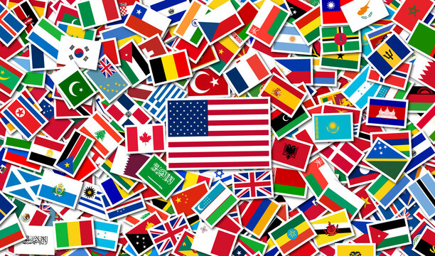 World Flags Collage Image - United States