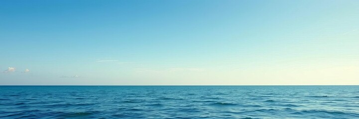 Obraz premium A breathtaking image of the vast ocean under a clear blue sky, sky, travel
