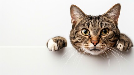 cat advertising with white isolated background