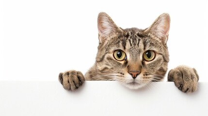 cat advertising with white isolated background