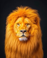Obraz premium A superstar lion, anthropomorphic, vibrant colors, half body portrait photo, fashionable