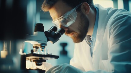 Scientist conducts groundbreaking research using advanced microscope techniques