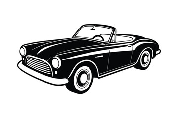  Vintage Car Vector Illustration - Minimalist Automotive Icon for Transport, Travel, and Urban Mobility Design