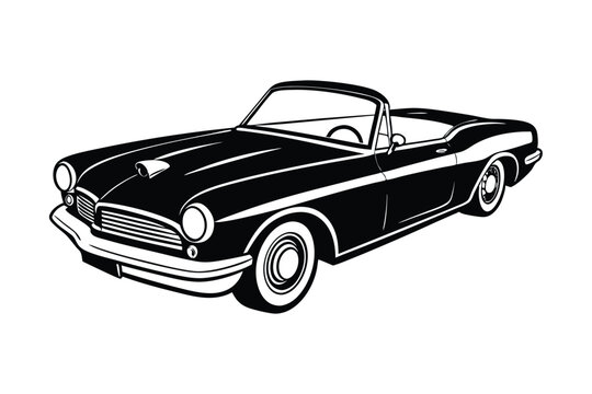 black convertible car on white background clip art preview