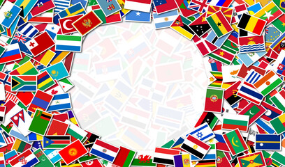Obraz premium World Flags Collage Image - Flags Background