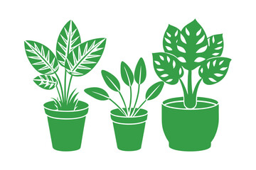 Elegant Flower and Leaves Set - Minimalist Botanical Vector Illustration for Floral Decor, Garden Art & Natural Design