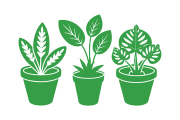 Elegant Flower and Leaves Set - Minimalist Botanical Vector Illustration for Floral Decor, Garden Art & Natural Design