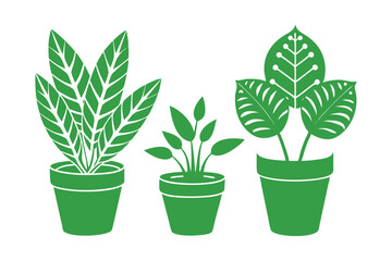 Elegant Flower and Leaves Set - Minimalist Botanical Vector Illustration for Floral Decor, Garden Art & Natural Design