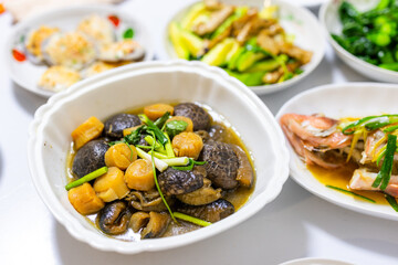 Delicious Braised Sea Cucumber with Mushrooms Dish