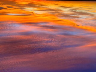 Obraz premium Fiery sky sunset glowing clouds. 