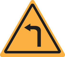 left turn sign illustration wants to be used as an icon.