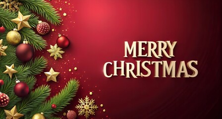 christmas greeting card with christmas tree