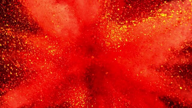 Super Slow Motion of Colored Powder Explosion with Rotating Camera. Filmed on High Speed Cinema Camera, 1000fps.