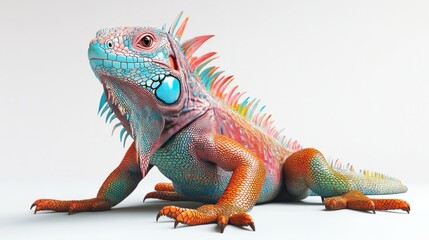 Fototapeta premium close-up iguana with colours