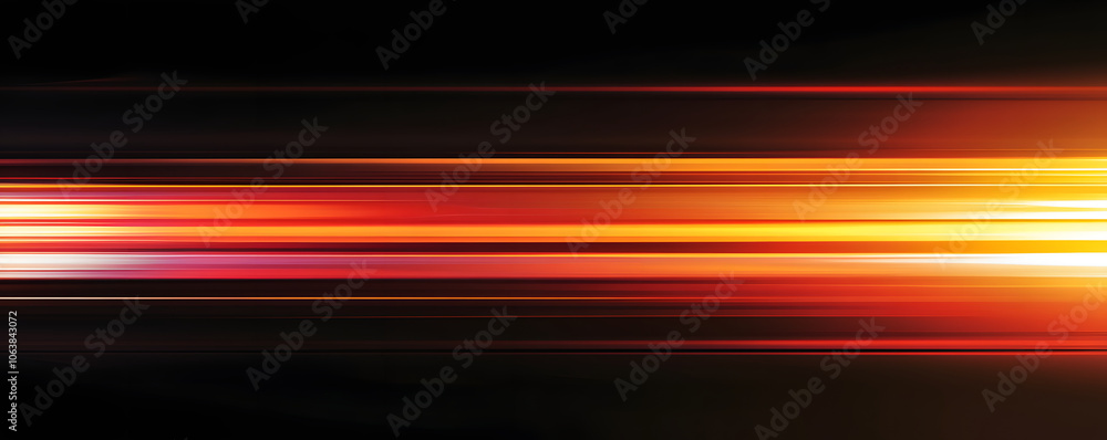 Poster the effect of orange light in fast motion on a black background. blurred abstract background with lo