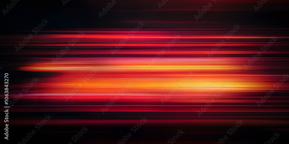 Poster the effect of red light in fast motion on a black background. blurred abstract background with long 