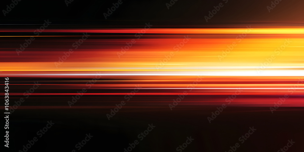 Poster the effect of orange light in fast motion on a black background. blurred abstract background with lo