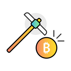 Bitcoin Mining. Icons Included: Cryptocurrency, Digital Currency, Blockchain