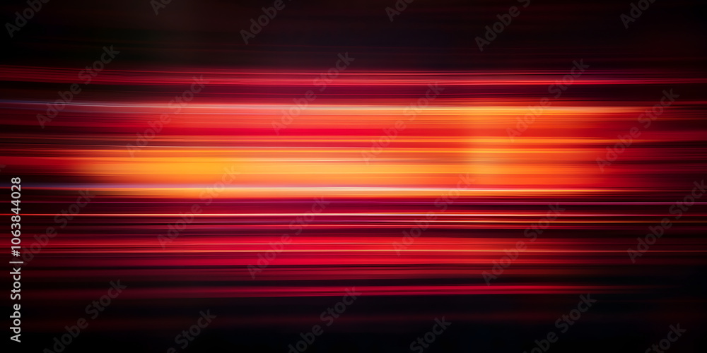 Poster the effect of red light in fast motion on a black background. blurred abstract background with long 