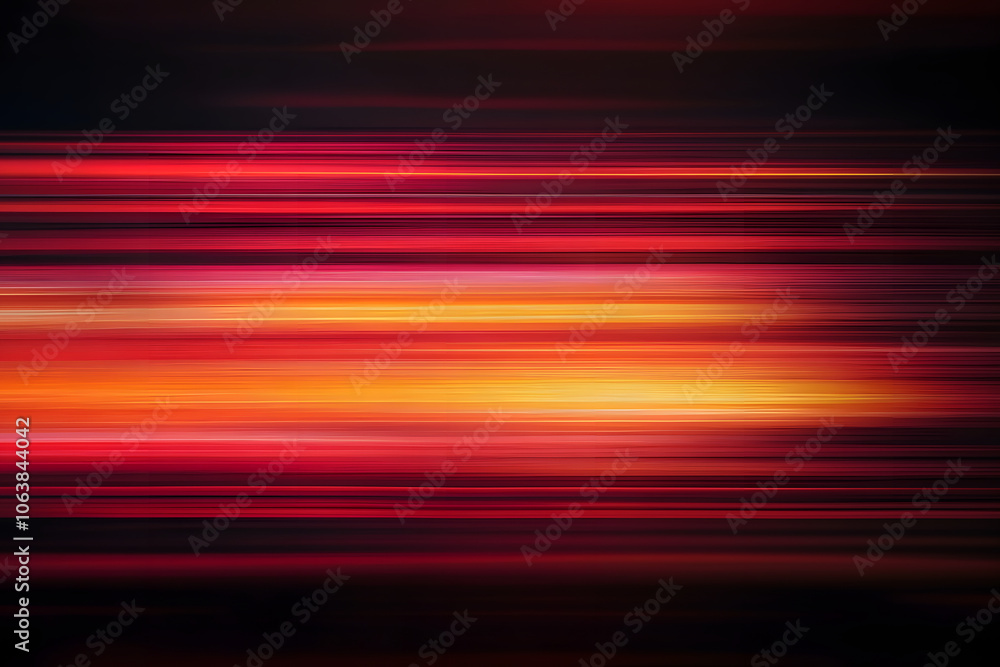 Poster the effect of red light in fast motion on a black background. blurred abstract background with long 