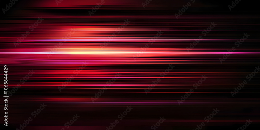 Poster the effect of red light in fast motion on a black background. blurred abstract background with long 