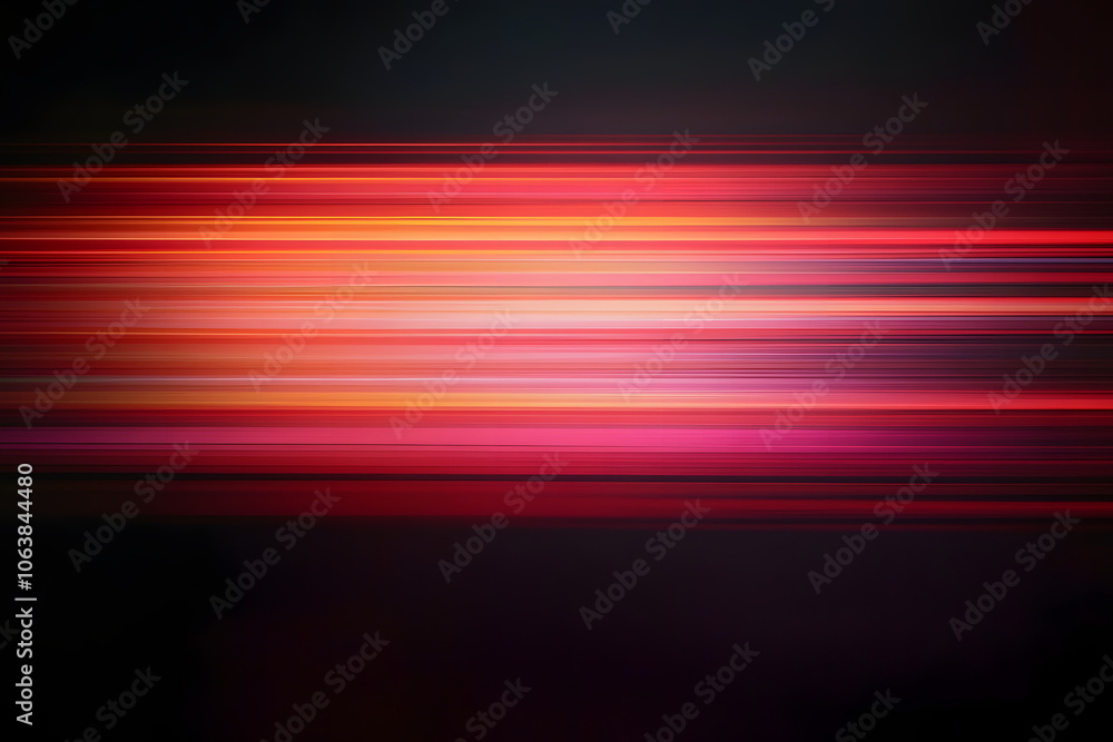 Poster the effect of red light in fast motion on a black background. blurred abstract background with long 