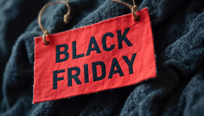 Stylish apparel adorned with a Black Friday print perfect for November retail events.