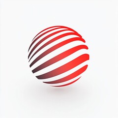 3D Render of a Globe Logo in Clean Line Art,
