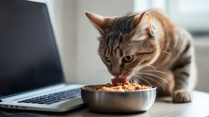 cat eating food