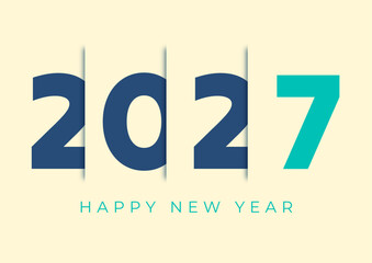 Happy New Year 2027. Vector illustration.