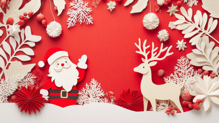 Celebrate the holiday spirit with a delightful cartoon background featuring Santa Claus and his merry reindeer.Christmas  Santa and His Reindeer Adventure.