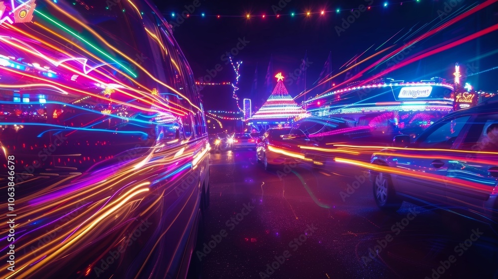 Poster a dazzling play of light and color fills the air at the festival with light trails adding a touch of