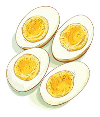 Delight in the creamy texture of perfectly cooked hard-boiled eggs for your next meal transparent background